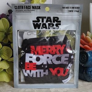 Disney Star Wars " Merry Force Be with You" Youth Face Mask